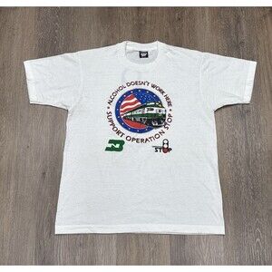 Vintage 80s T Shirt Men XL Operation Stop Alcohol Screen Stars USA Single Stitch